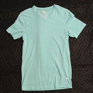 Express Men's Aqua V-Neck T-Shirt GREAT CONDITION